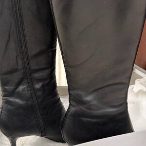 BEAUTIFUL FRANCO SARTO LEATHER BOOTS -  BLACK - MEDIUM HEEL AND POINTY TOES